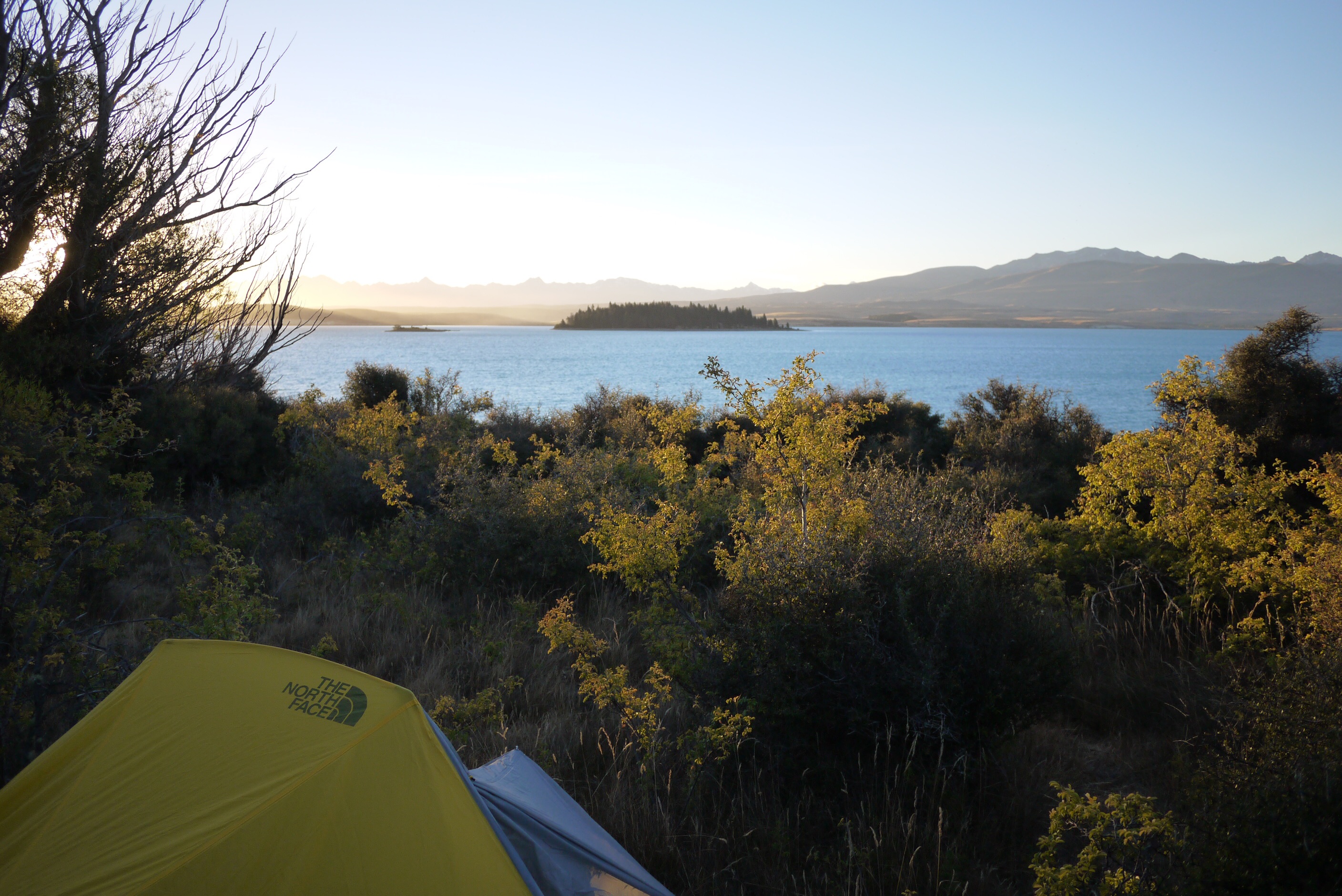Camped on the shores of Lake Tekapo